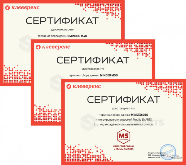 Интеграция программных продуктов Mobile SMARTS с ТСД Mindeo